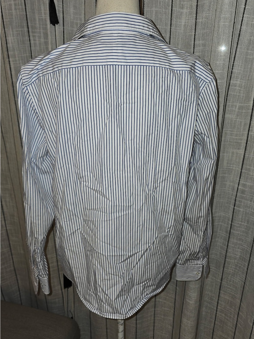 Ralph Lauren White Shirt with Blue Pinstripes - Picture 3 of 4